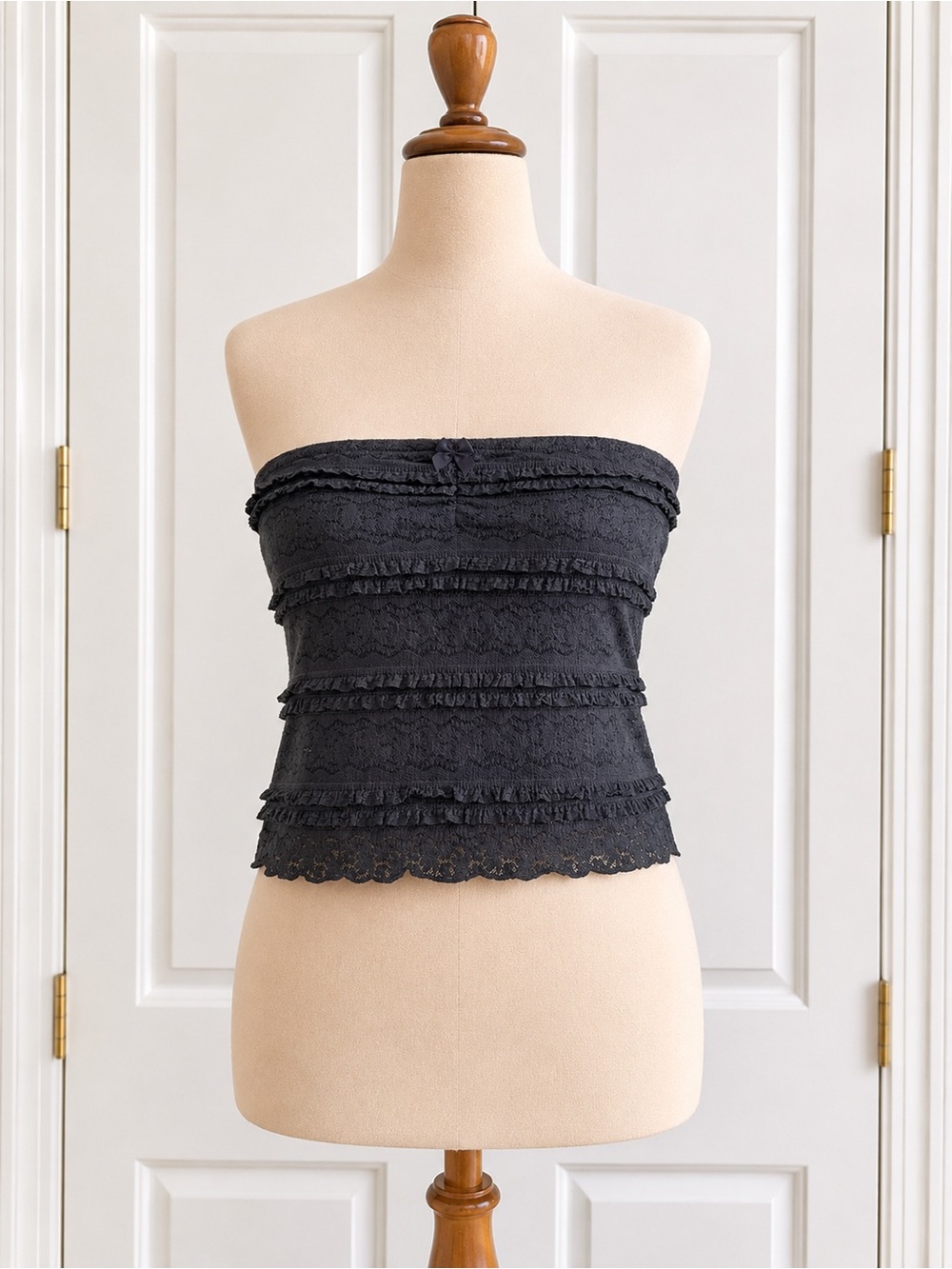 Your Favorite by PacSun Navy Lace Ruffle Tube Top XXL NWT